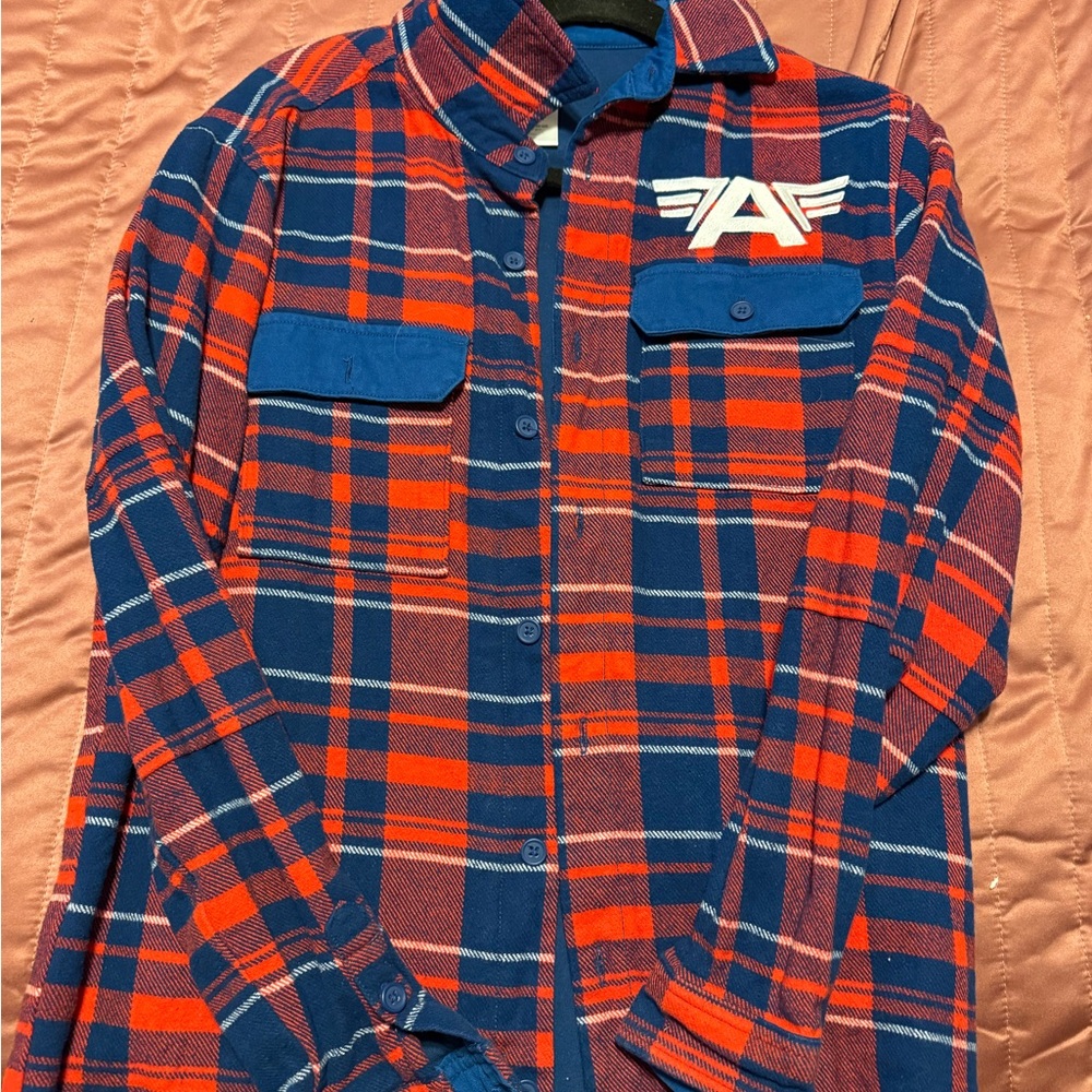 Marvel Blue and Red Plaid Button Down Shirt